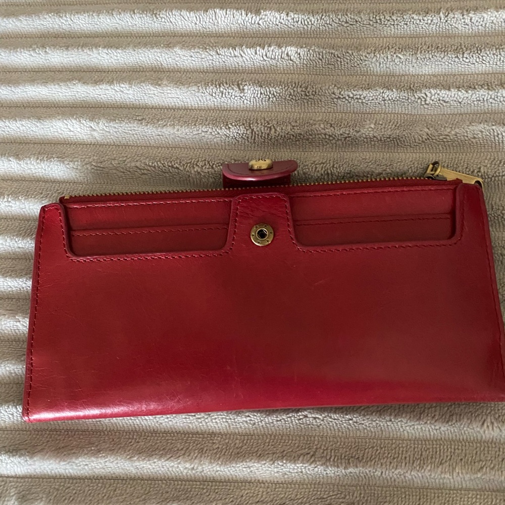 HOBO-red wallet-soft leather